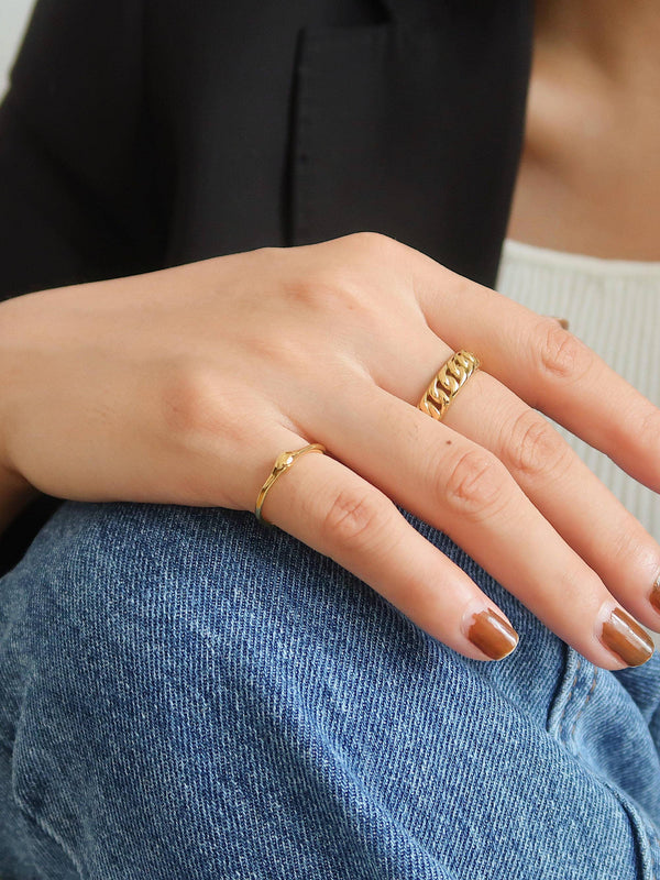 Flânerie by MAIQ - Billie 18K Non-Tarnish Braided Chain Ring