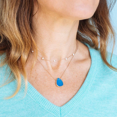 Inner Strength Blue Druzy Alchemy Necklace