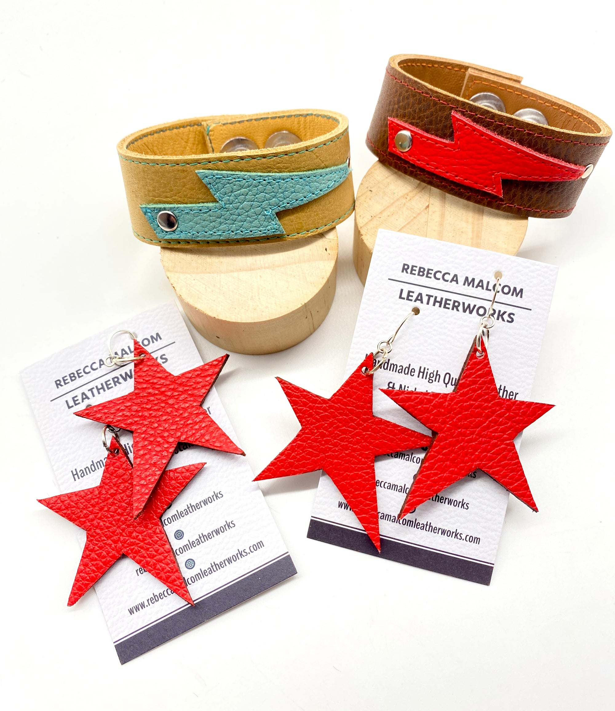 Lightening Bolt Leather Cuff