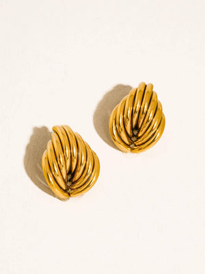 Lysandra 18K Gold Non-Tarnish Layered Teardrop Earrings