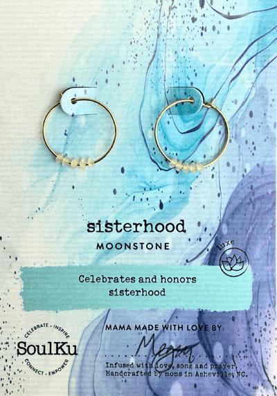 Sisterhood Moonstone Gold-filled Hoop Earrings