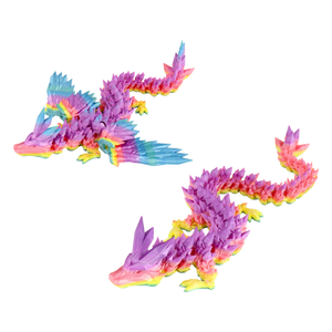 PowerTRC 3D Print - 3D Printed Articulated Crystal Dragon (Rainbow)