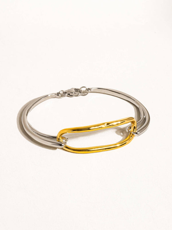 Lilith Two-Tone Non-Tarnish Hoop Bracelet