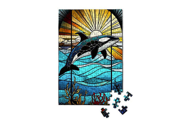 Micro Puzzles - Stained Glass Orca - Marine Life