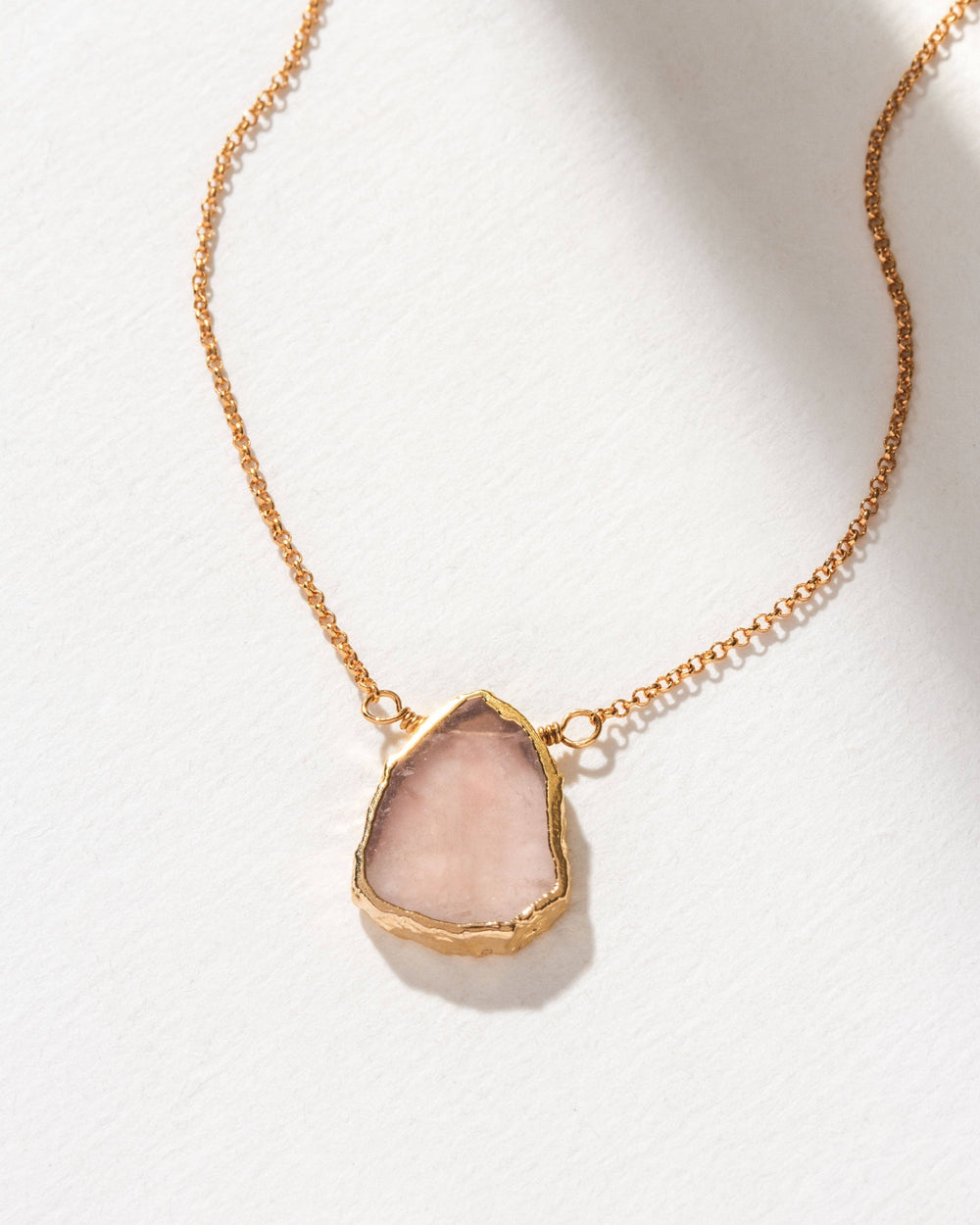 Earth, Wind and Fire Rose Quartz Necklace
