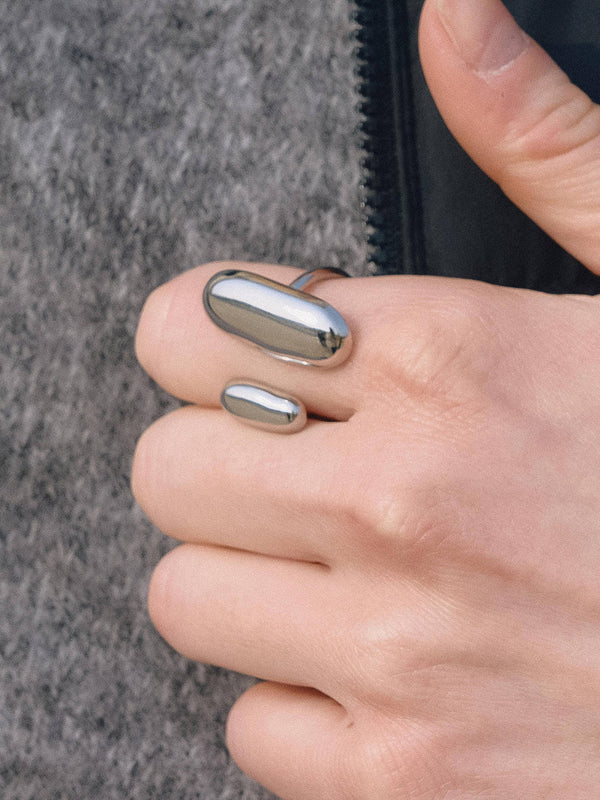 Flânerie by MAIQ - Roxy Modern Silver Open Statement Ring