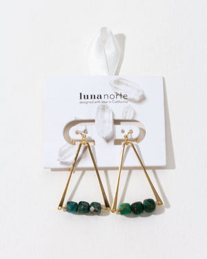 Angular Drop Chrysocolla Gemstone Earrings