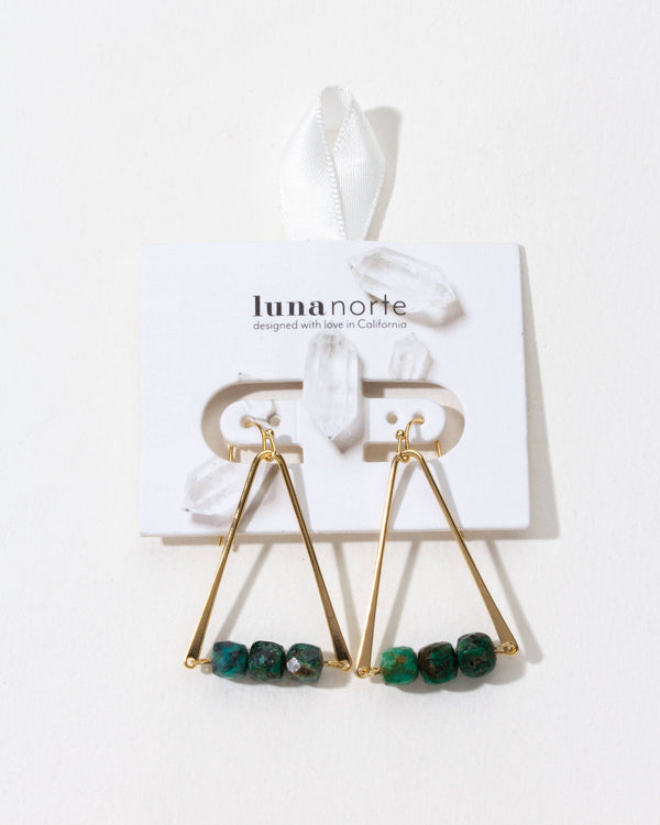 Angular Drop Chrysocolla Gemstone Earrings