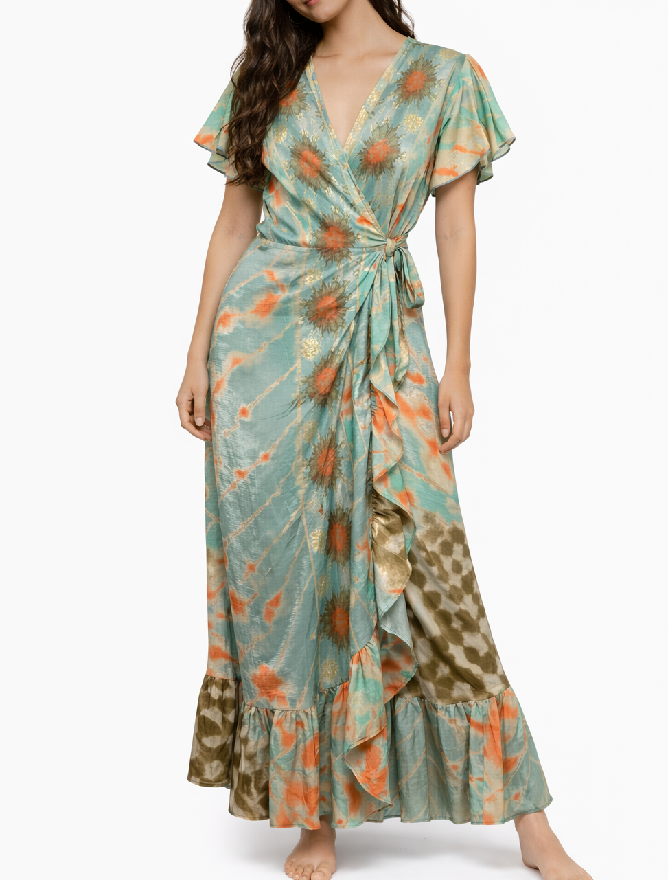 Long Wrap boho dress