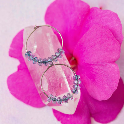 Dazzle Czech Glass Stainless Steel Hoops