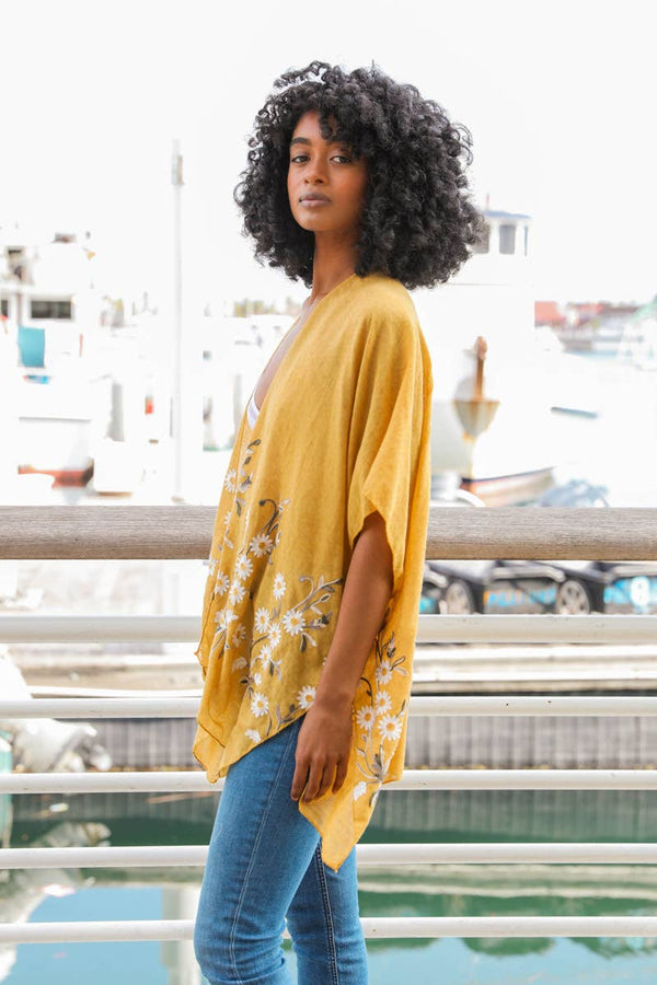 Leto Accessories - Bestselling Spring Daisy Woven Kimono – Chic Cardigan