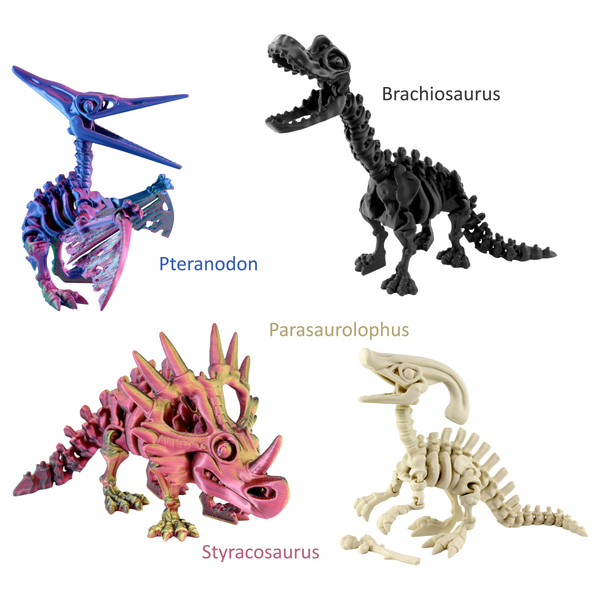 3D Printed Flexible Articulate Dinosaurs