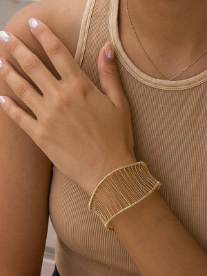 Flânerie by MAIQ - Chantôme 18K Gold Non-Tarnish Woven Cuff Bracelet