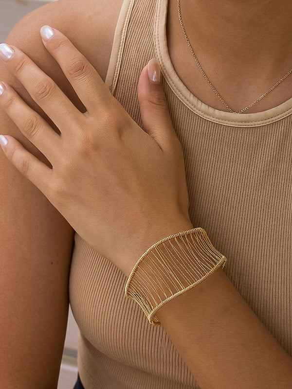 Flânerie by MAIQ - Chantôme 18K Gold Non-Tarnish Woven Cuff Bracelet
