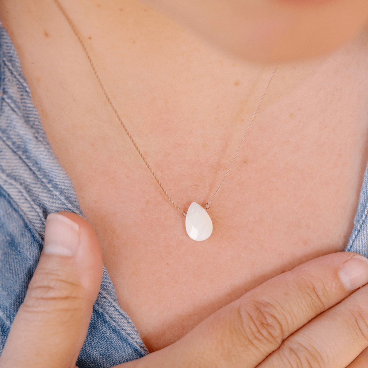 Peace Be With You Mother of Pearl Necklace