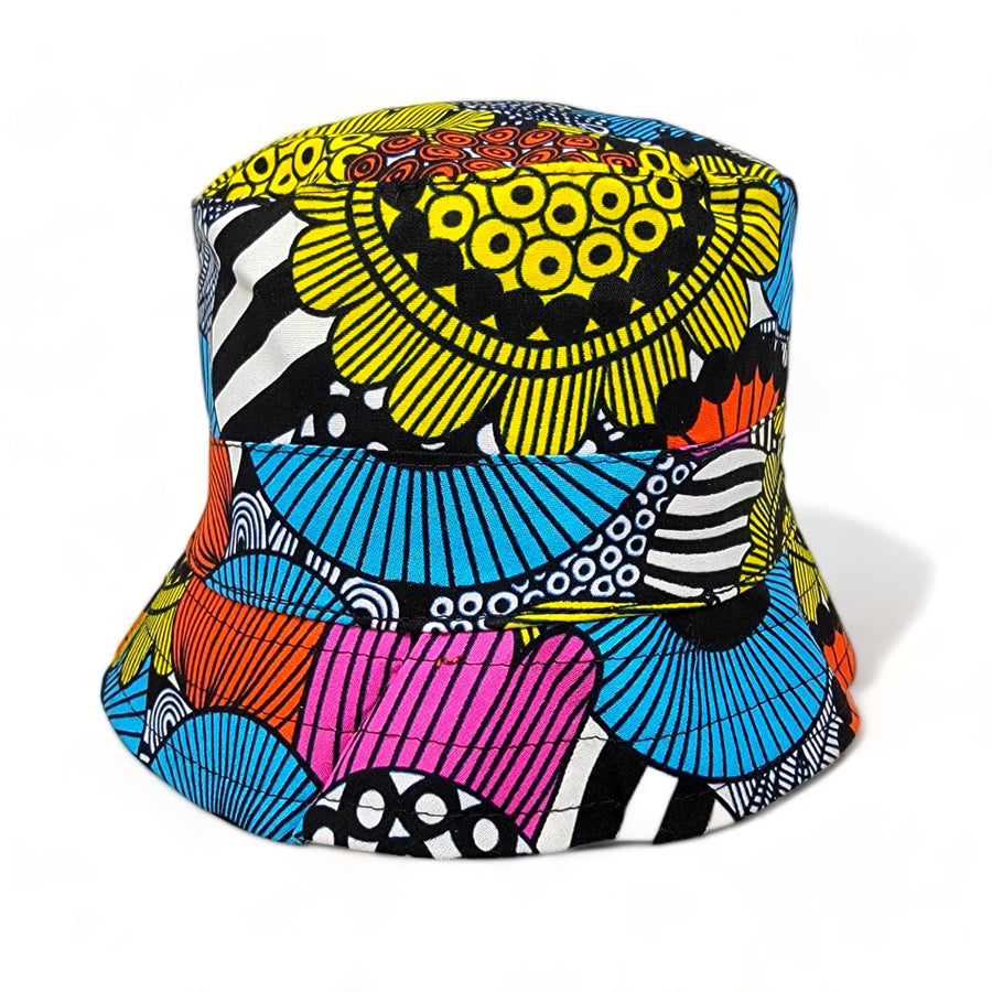 “Akakofiira” Bucket Hat in Ankara African Print