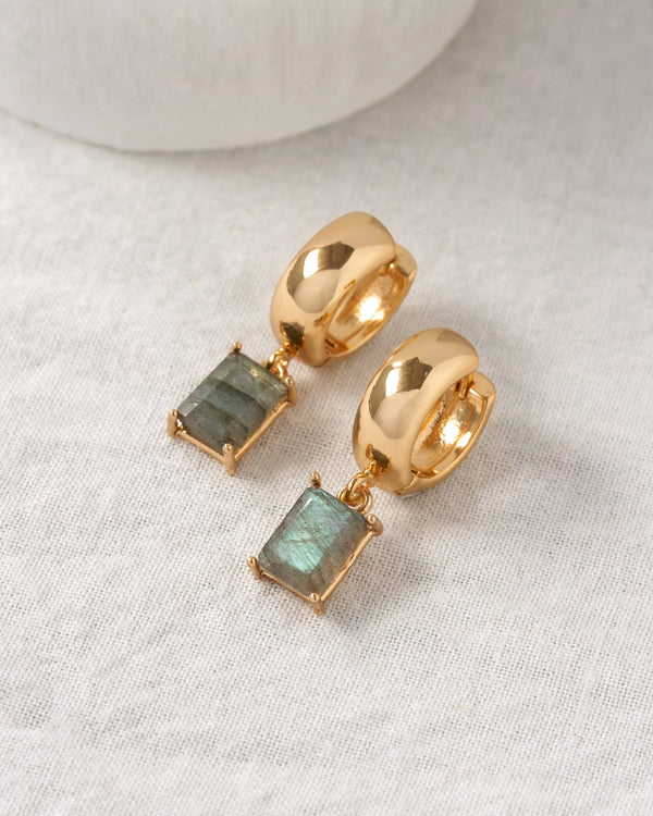 Luna Norte - The Classic Form Labradorite Huggie Hoops