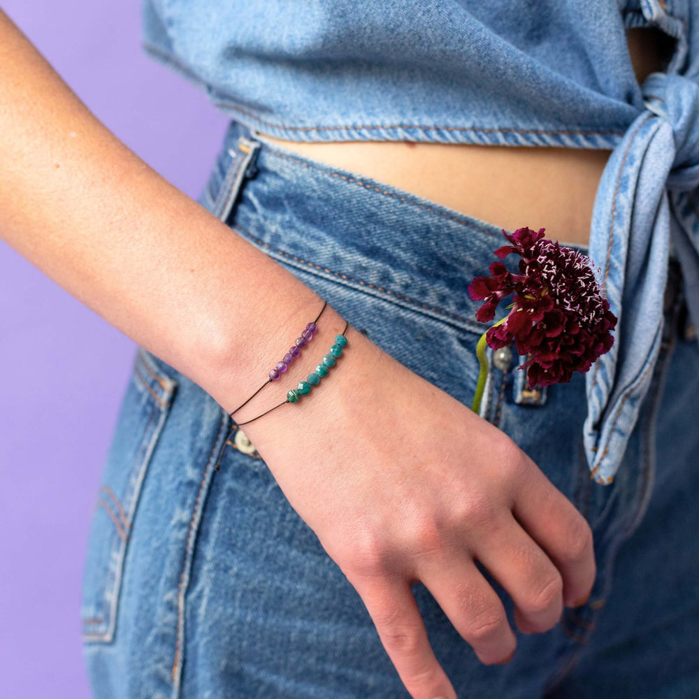 Amethyst Hummingbird Adjustable Bracelet for Fearless