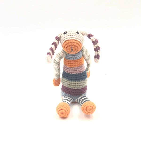Pebble - Handcrafted Bohemian Plush Organic Cotton Bunny – Multi