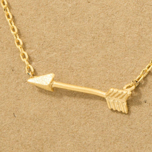 Fame Accessories - Gold Dipped Love Arrow Pendant Necklace
