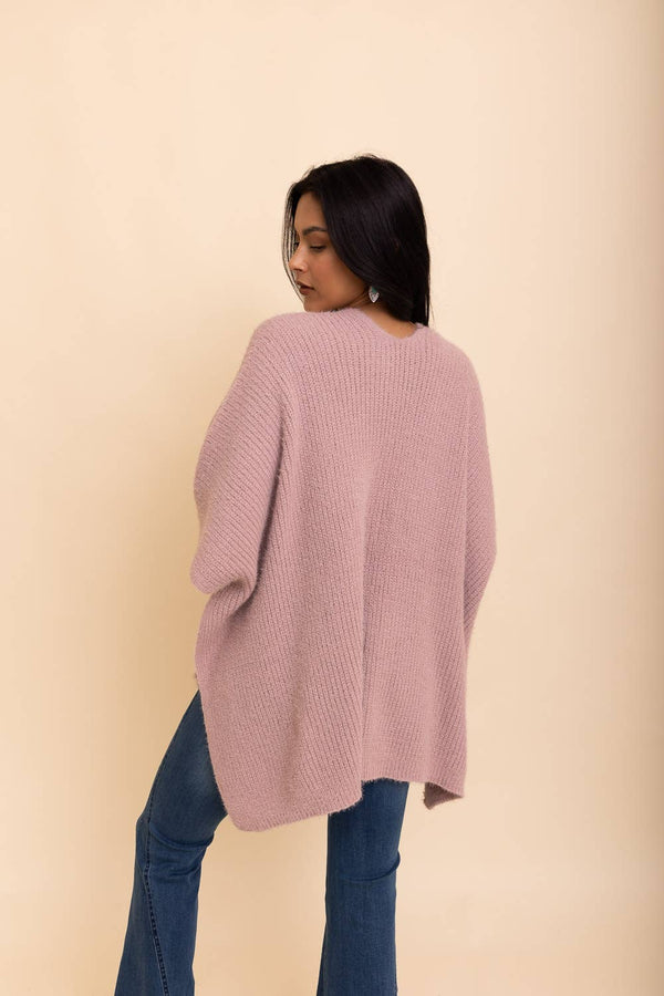 Chic Boucle Cardigan Poncho