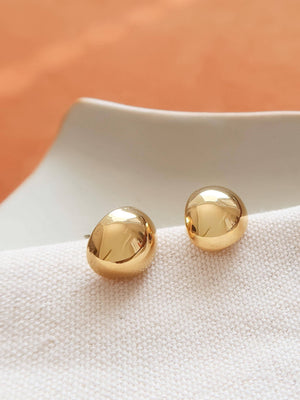 Helene Gold Non-Tarnish Small Dome Earrings