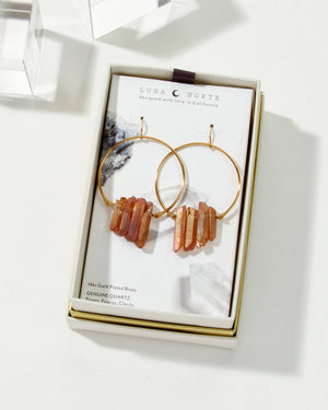Peach Quartz Super Nova Earrings