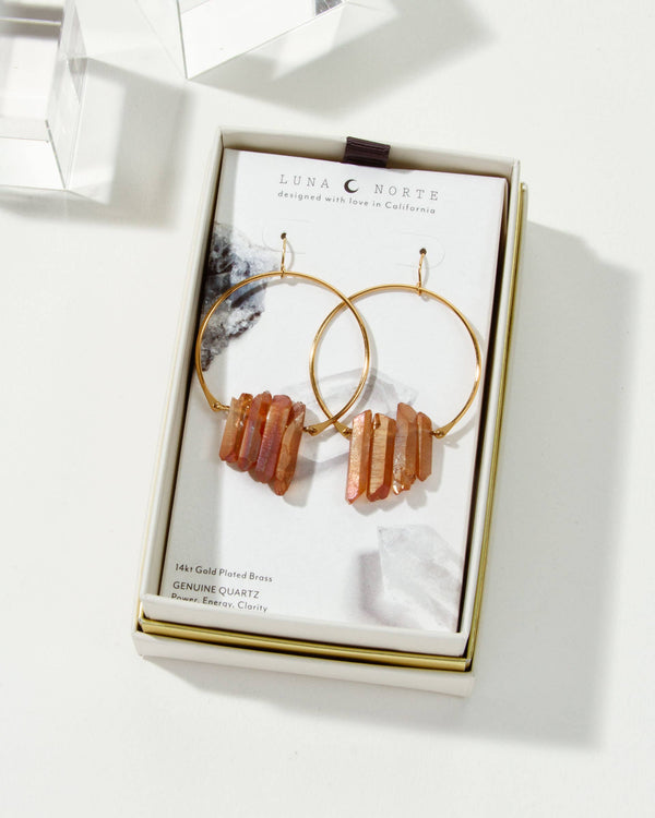 Peach Quartz Super Nova Earrings