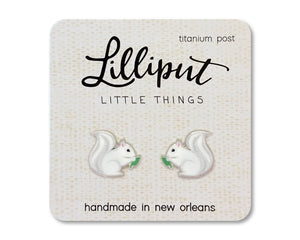 Squirrel Earrings: Red