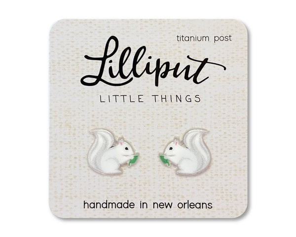 Squirrel Earrings: Red