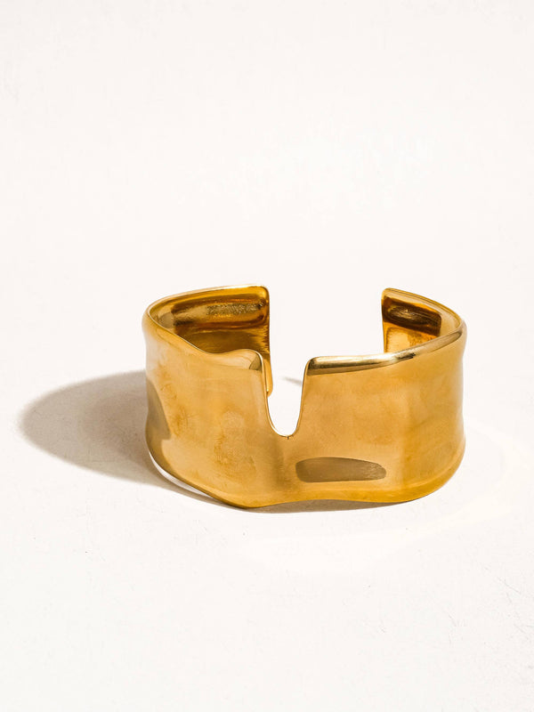 Clyde Gold Non-Tarnish Abstract Bold Bangle