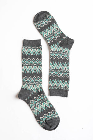 Teal Tribal Pattern Socks