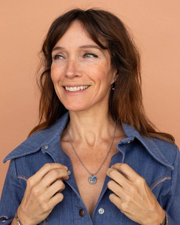 SoulKu - Charm Necklace Blue Chalcedony Soar
