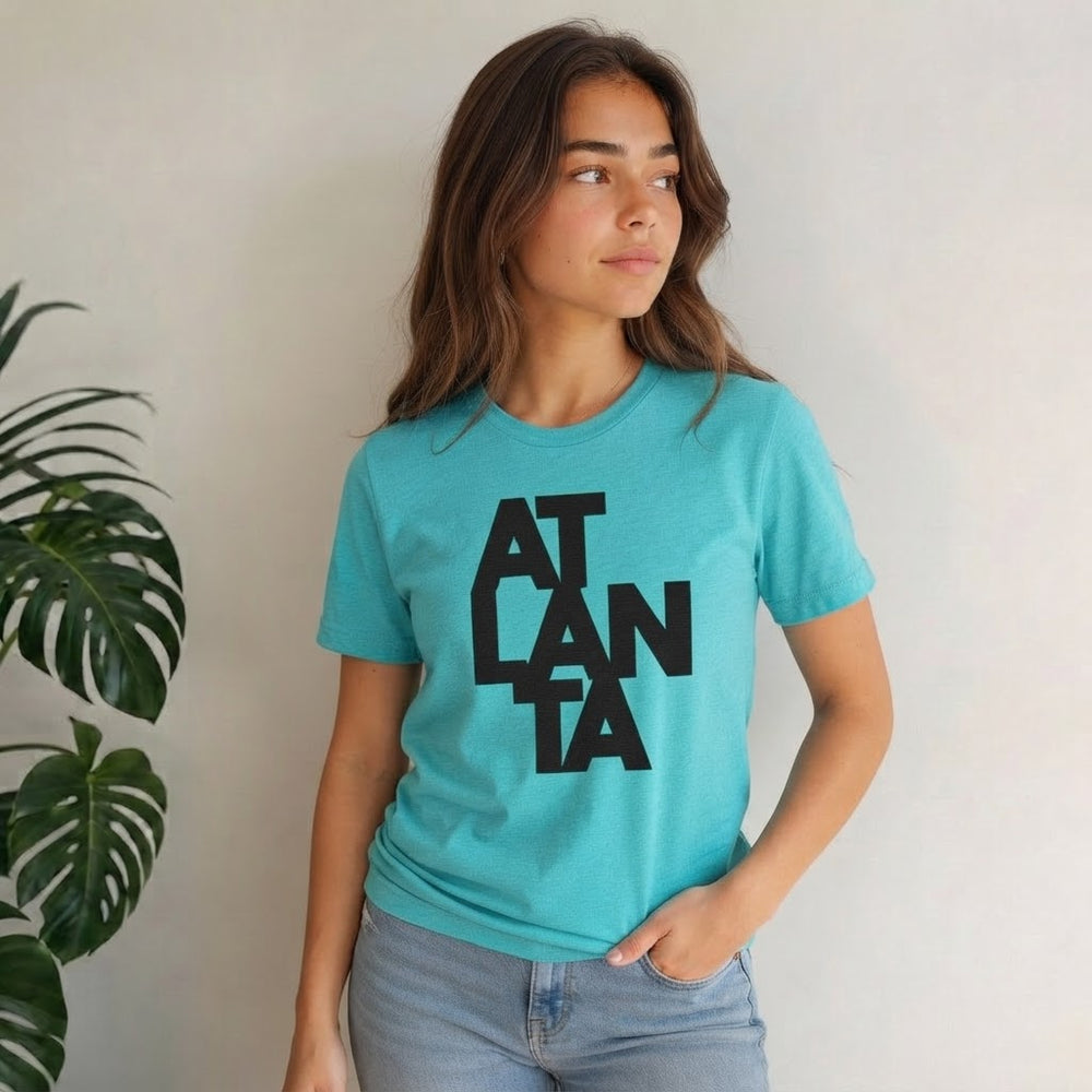 Block Atlanta T-Shirt - Turquoise (Black Print)
