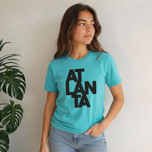 Block Atlanta T-Shirt - Turquoise (Black Print)