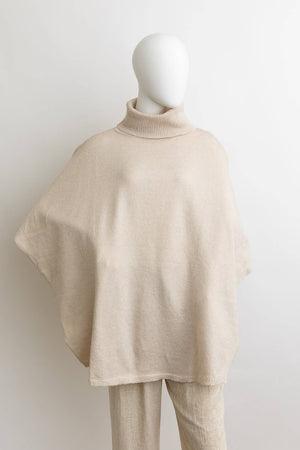 Grey Eco Friendly Turtleneck Poncho