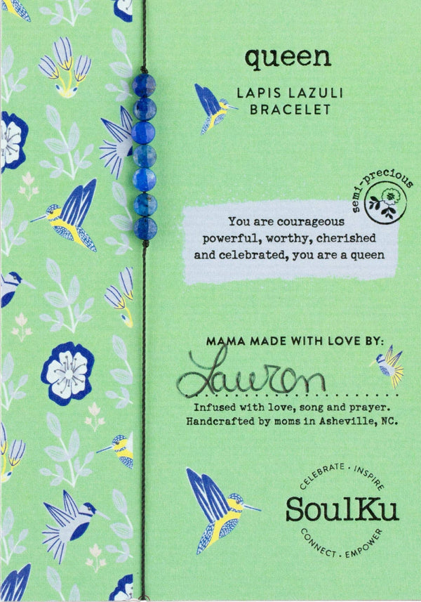 SoulKu - Lapis Lazuli Hummingbird Adjustable Bracelet for Queen