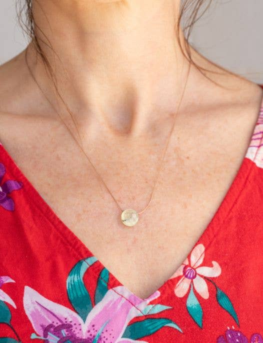 SoulKu - Prehnite Quartz Beam Necklace for I Believe in You