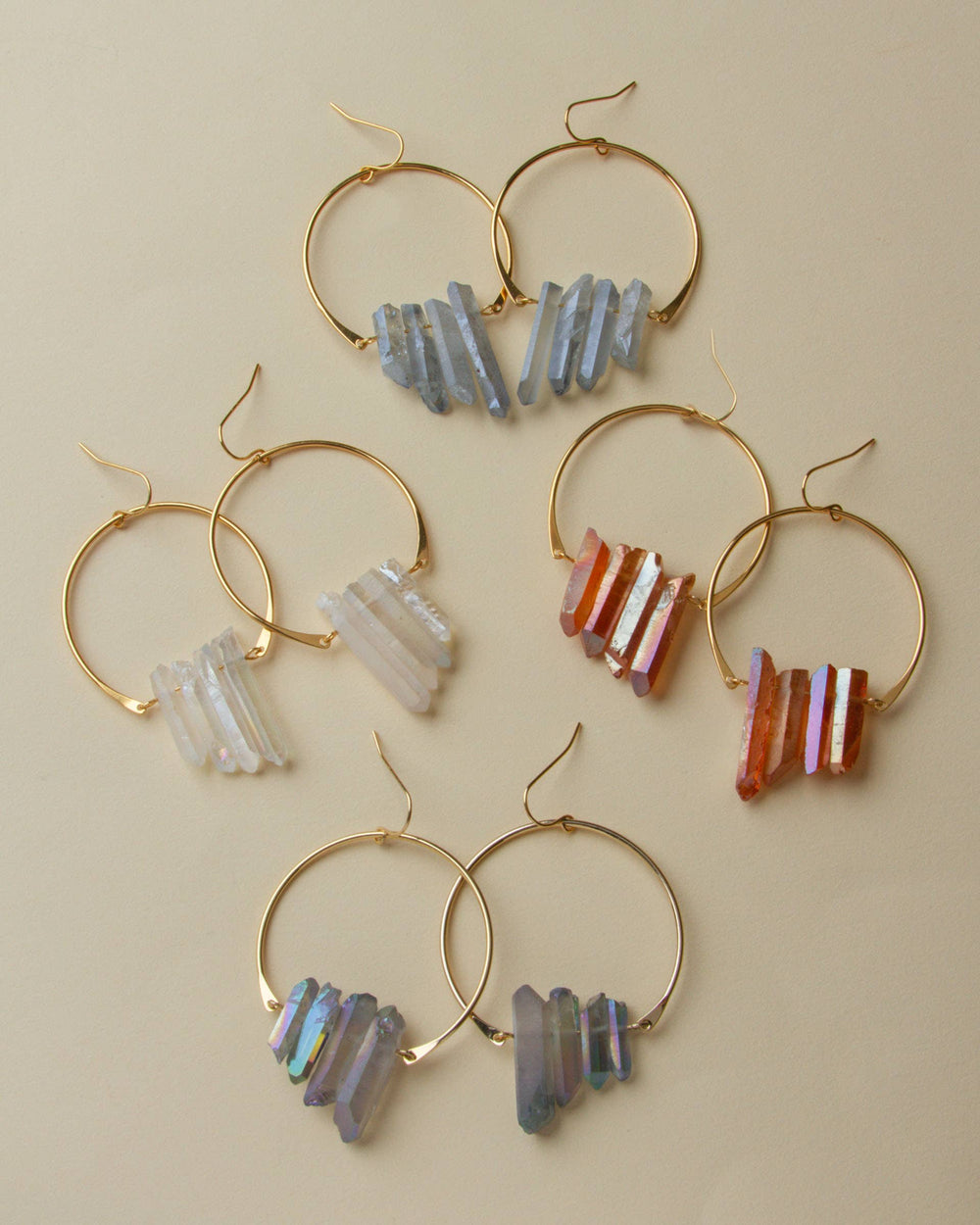 Mystic AB Clear Quartz Super Nova Earrings