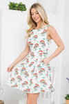 Mushroom Print Skater Dress