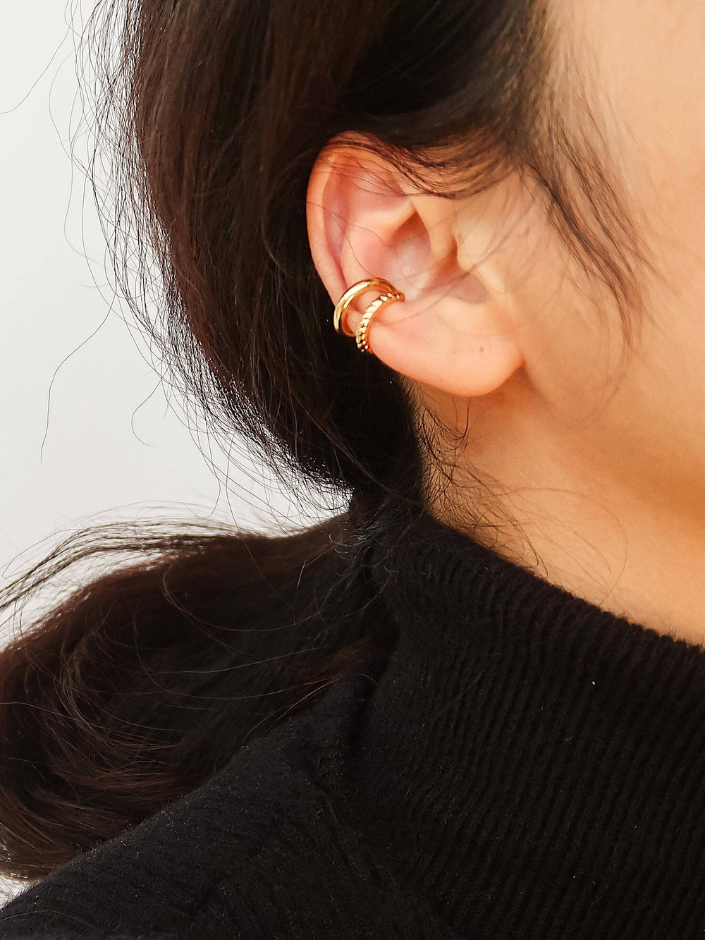 Lucas Gold Non-Tarnish Braided Ear Cuff