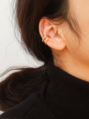 Lucas Gold Non-Tarnish Braided Ear Cuff