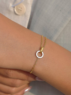 Flânerie by MAIQ - Lenora 18K Gold Non-Tarnish Two Tone Circle Bracelet