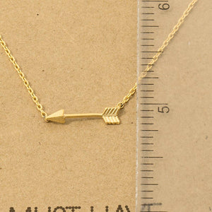 Fame Accessories - Gold Dipped Love Arrow Pendant Necklace