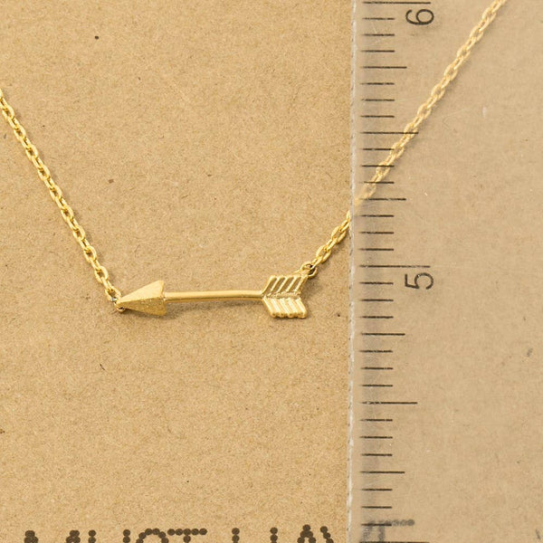 Fame Accessories - Gold Dipped Love Arrow Pendant Necklace