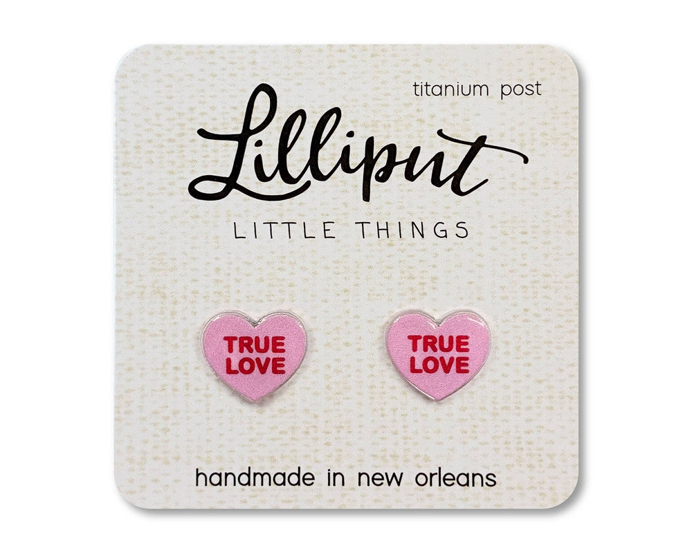 Lilliput Little Things - NEW Conversation Heart Earrings // Valentines Day