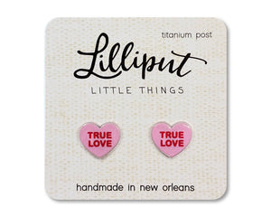Lilliput Little Things - NEW Conversation Heart Earrings // Valentines Day
