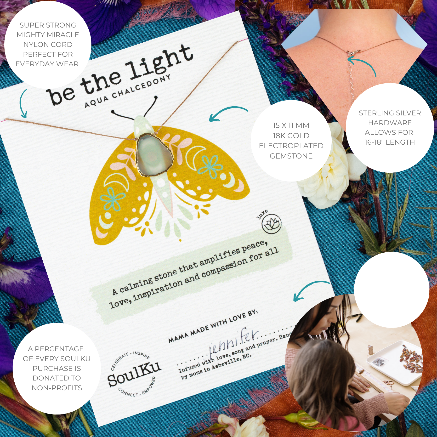 Be the Light Aqua Chalcedony Necklace