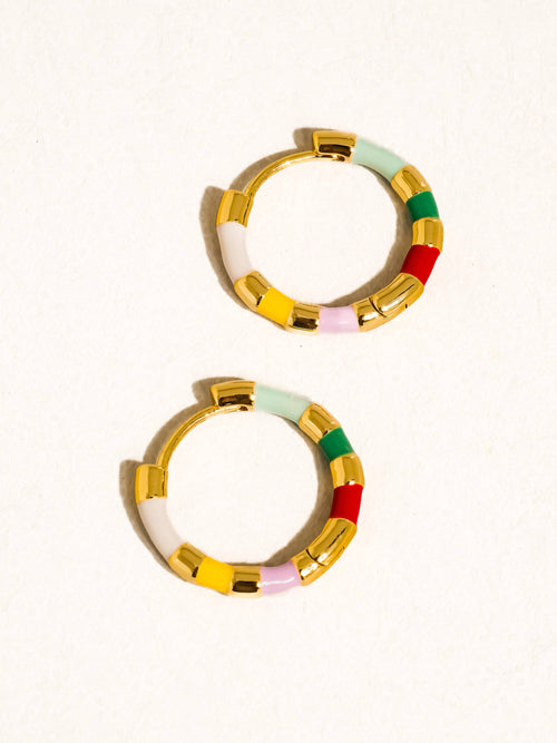 Flânerie by MAIQ - Avielle 18K Gold Vintage Enamel Hoop Earring
