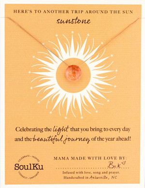 SoulKu - Limited Edition Sunstone Drop Necklace for Happy Birthday